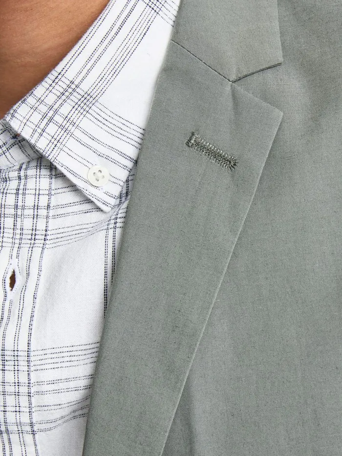 Tailoring JACK and JONES Mens SUPER SLIM FIT LINEN BLAZER Grey Sedona Sage