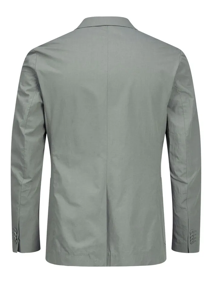 Tailoring JACK and JONES Mens SUPER SLIM FIT LINEN BLAZER Grey Sedona Sage