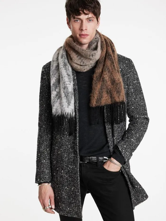 TAPE YARN SCARF Chamois Men John Varvatos Scarves and Ties
