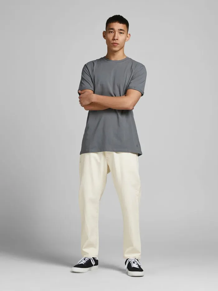 Tapered Jeans JACK and JONES Mens FRANK ORIGINAL AKM 480 TAPERED FIT JEANS White Ecru