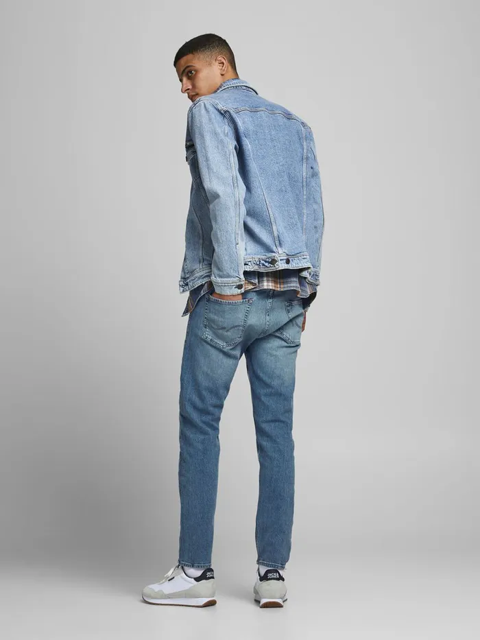 Tapered Jeans JACK and JONES Mens FRED ORIGINAL CJ 415 TAPERED FIT JEANS Blue Blue Denim