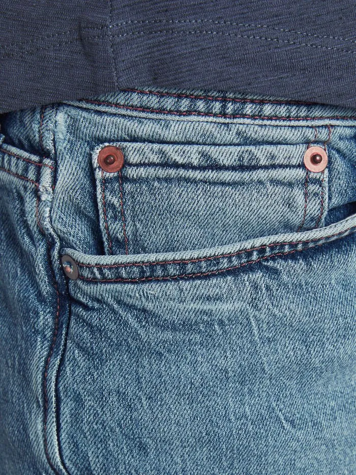 Tapered Jeans JACK and JONES Mens FRED ORIGINAL CJ 415 TAPERED FIT JEANS Blue Blue Denim