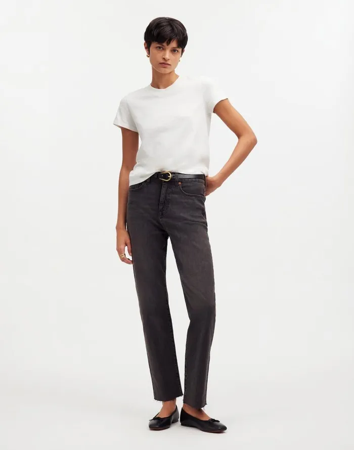 Tees Women Madewell Premium Standard 01 The Shrunken Tee Eyelet White