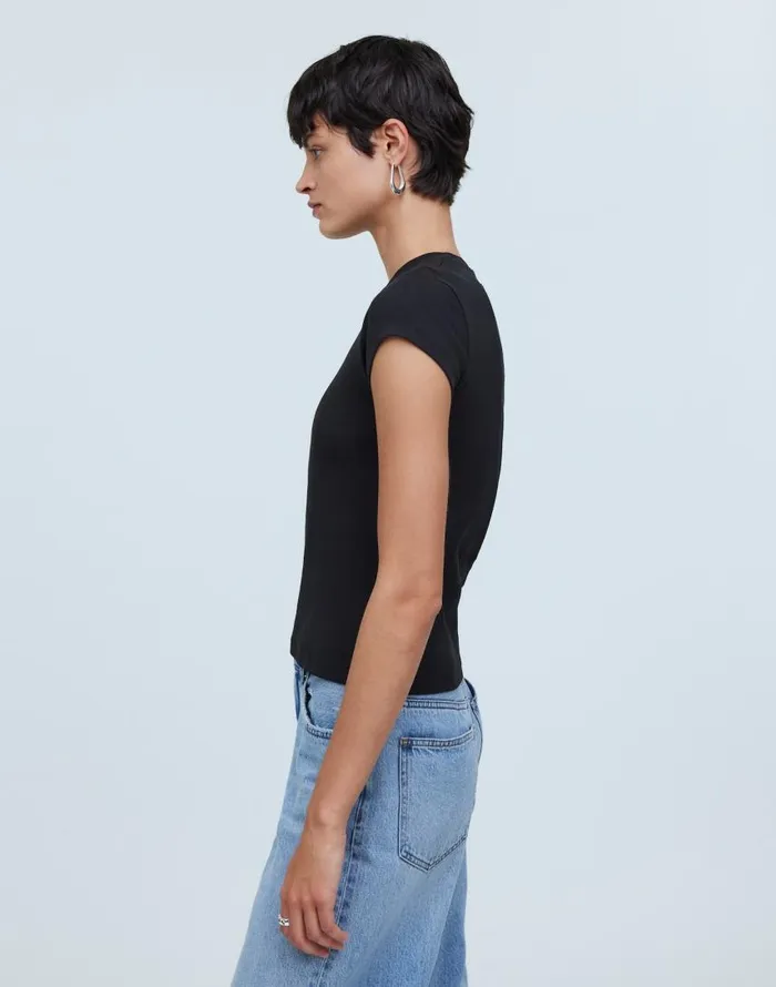 Tees Women Madewell Supima Rib Tee True Black