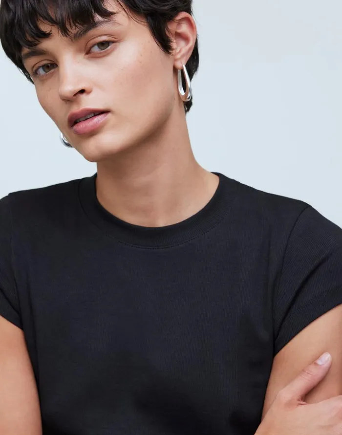 Tees Women Madewell Supima Rib Tee True Black