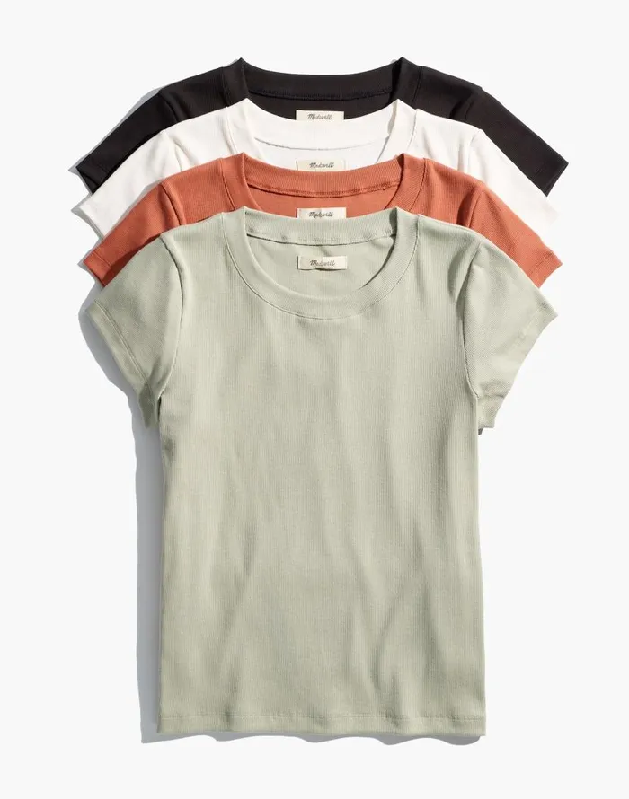 Tees Women Madewell Supima Rib Tee True Black