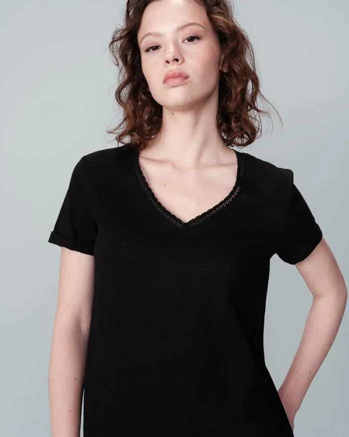 TEESHIRT NOIR NOA Shop Grace and Mila ShortSleeves Tshirts