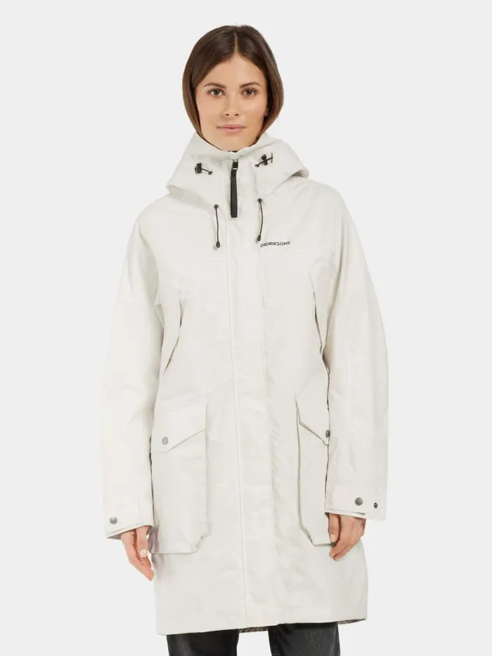 Thelma Parka White Foam Women Didriksons Shell Jackets