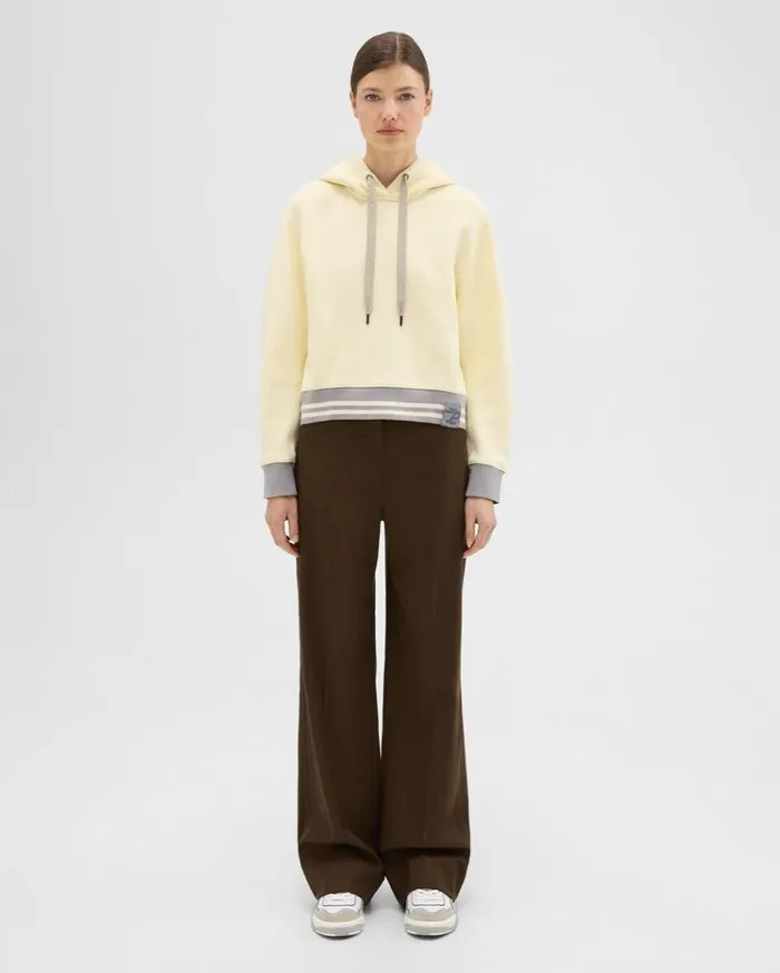 Theory Adjustable Wool Gabardine Pant Brown Women Pants