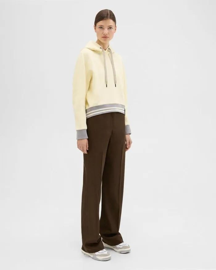 Theory Adjustable Wool Gabardine Pant Brown Women Pants