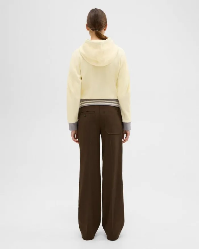 Theory Adjustable Wool Gabardine Pant Brown Women Pants