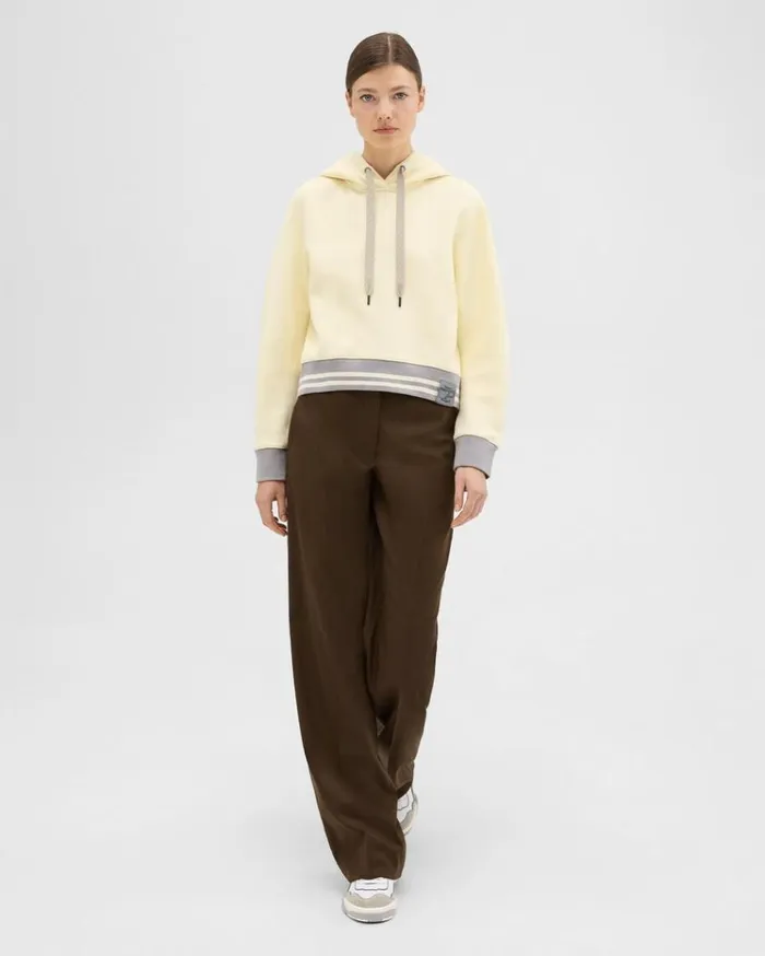 Theory Adjustable Wool Gabardine Pant Brown Women Pants