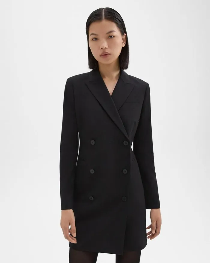 Theory Blazer Dress In Good Wool Black Women Dresses
