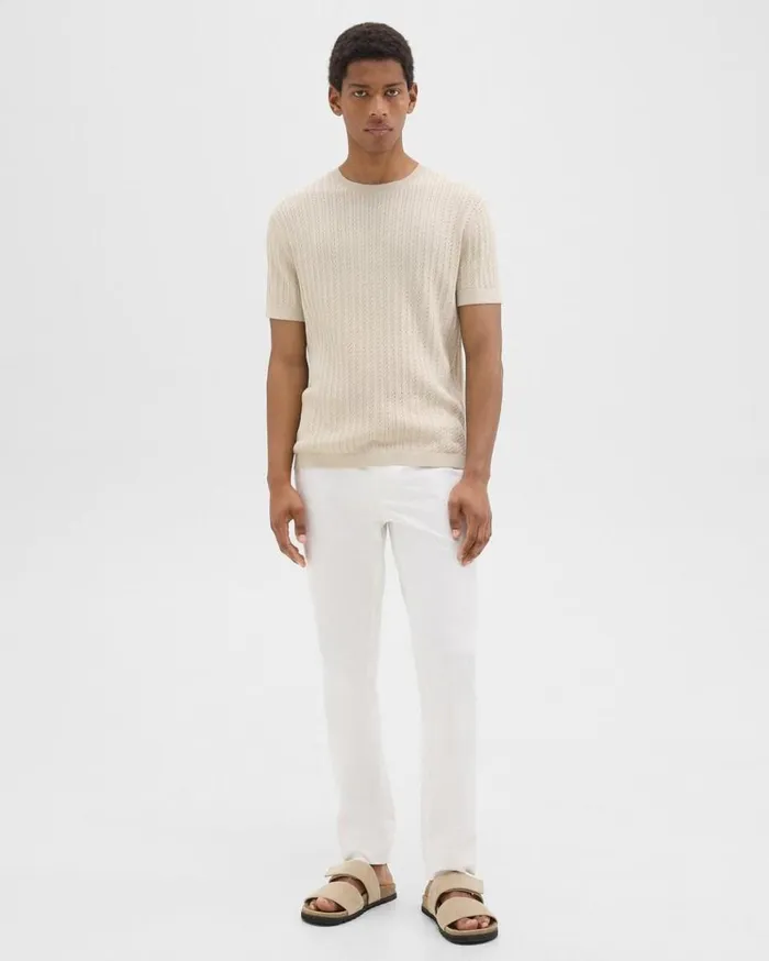 Theory Cable Knit Tee In Cotton New Sand Men Sweaters Cardigans Theory Cable Knit Tee In Cotton New Sand Men Sweaters Cardigans