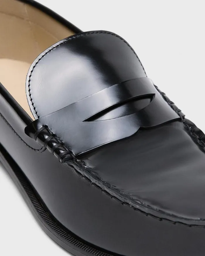 Theory City Loafer In Leather Black Women Shoes