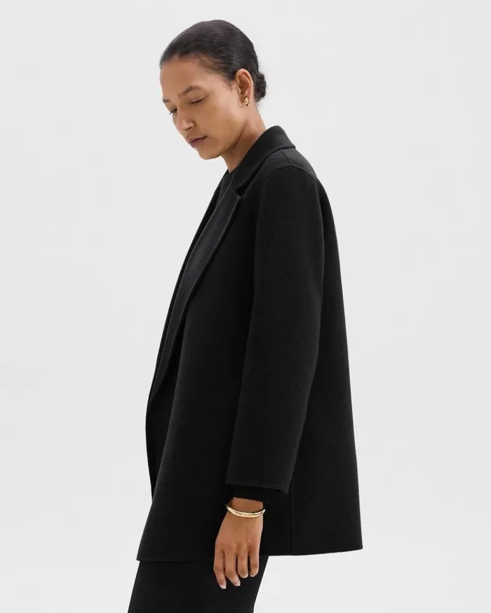 Theory Clairene Jacket In DoubleFace WoolCashmere Black Women Outerwear