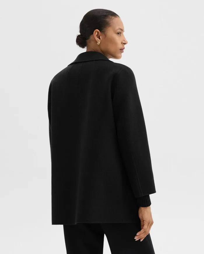 Theory Clairene Jacket In DoubleFace WoolCashmere Black Women Outerwear