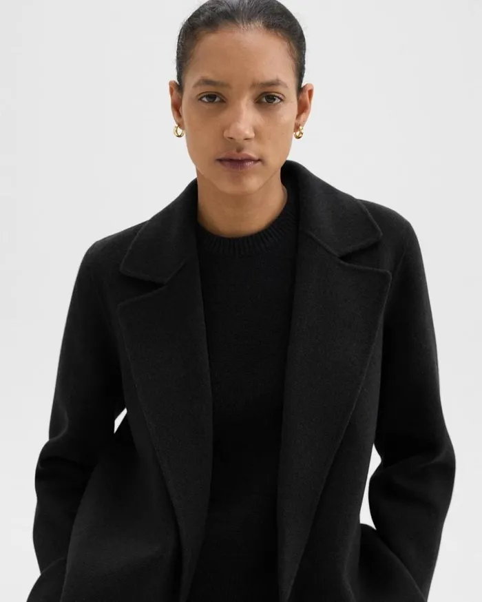 Theory Clairene Jacket In DoubleFace WoolCashmere Black Women Outerwear