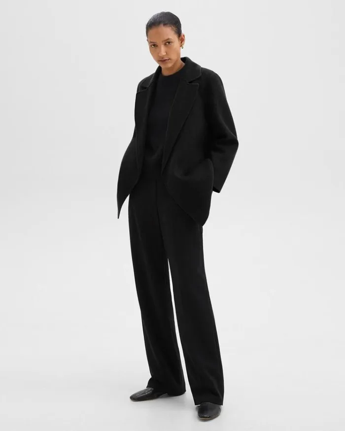 Theory Clairene Jacket In DoubleFace WoolCashmere Black Women Outerwear