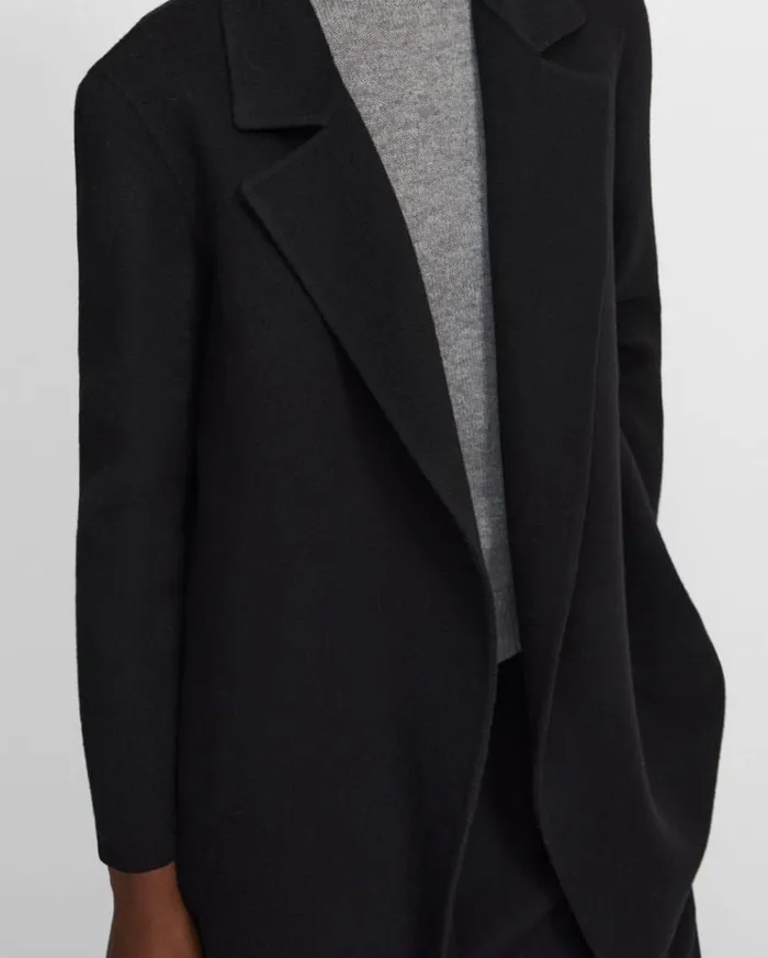 Theory Clairene Jacket In DoubleFace WoolCashmere Black Women Outerwear