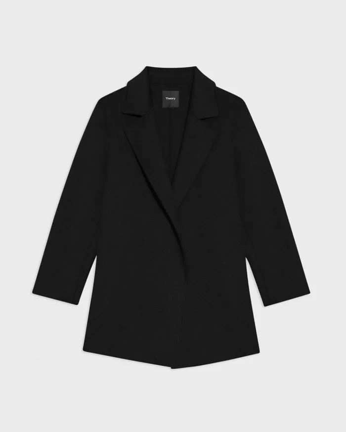 Theory Clairene Jacket In DoubleFace WoolCashmere Black Women Outerwear