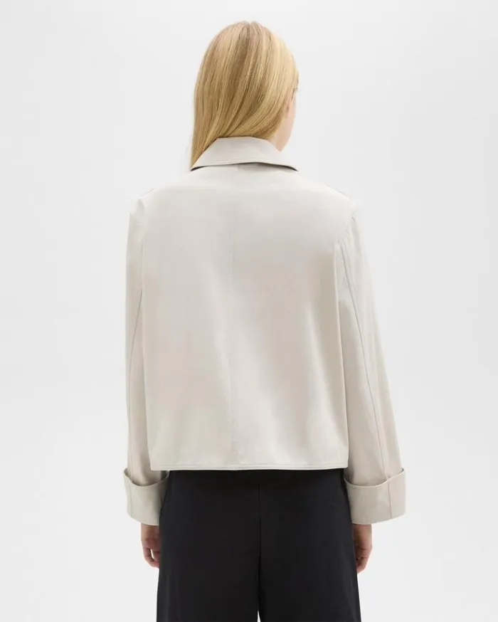 Theory Cuffed Oversize Jacket In CottonBlend Sand Women Outerwear Theory Cuffed Oversize Jacket In CottonBlend Sand Women Outerwear