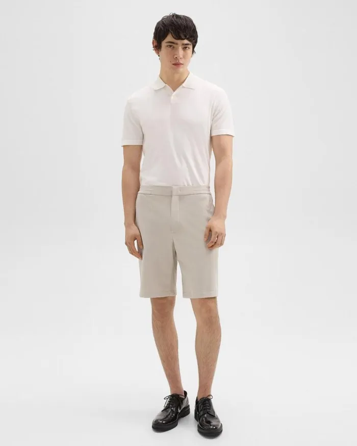 Theory Curtis 9 Drawstring Short In Precision Ponte Putty Men Shorts