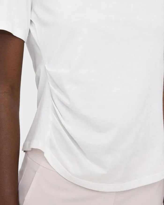 Theory Draped Tee In Organic Cotton White Women TShirts Tank Tops