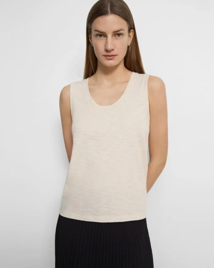Theory Easy Tank Top In Organic Slub Cotton Canvas Women TShirts Tank Tops Theory Easy Tank Top In Organic Slub Cotton Canvas Women TShirts Tank Tops