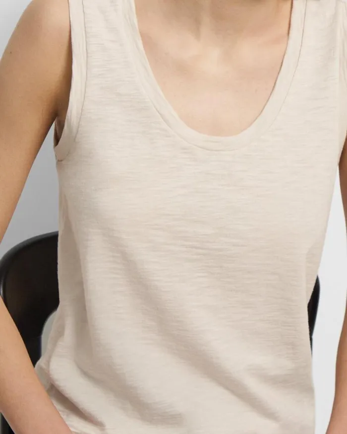 Theory Easy Tank Top In Organic Slub Cotton Canvas Women TShirts Tank Tops Theory Easy Tank Top In Organic Slub Cotton Canvas Women TShirts Tank Tops