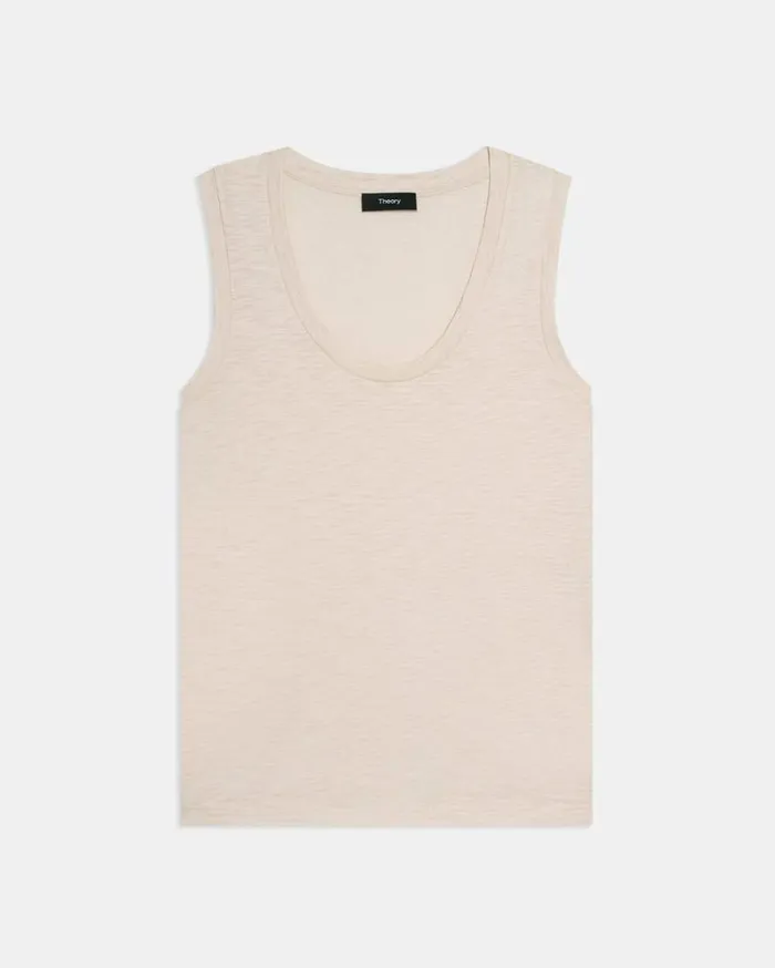 Theory Easy Tank Top In Organic Slub Cotton Canvas Women TShirts Tank Tops Theory Easy Tank Top In Organic Slub Cotton Canvas Women TShirts Tank Tops