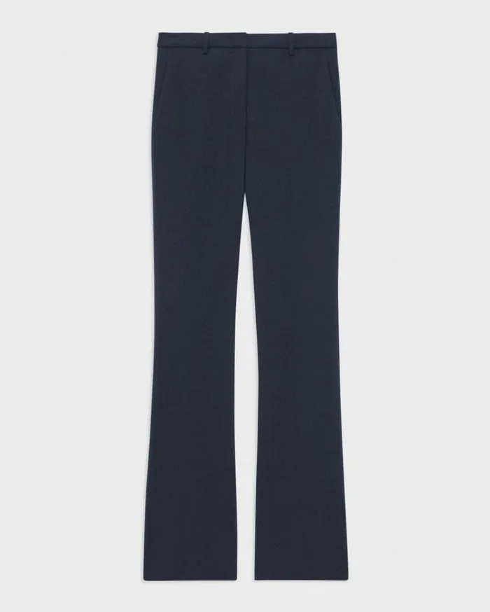 Theory Flared Pant In Good Wool Nocturne Navy Women Pants
