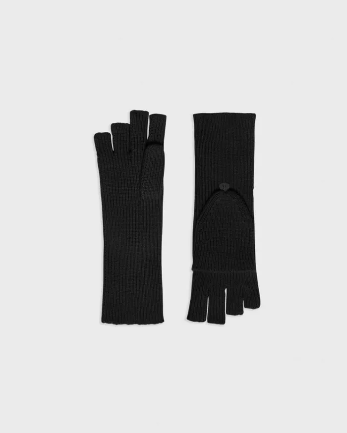 Theory FoldBack Gloves In Cashmere Black Women Hats Gloves Scarves Theory FoldBack Gloves In Cashmere Black Women Hats Gloves Scarves