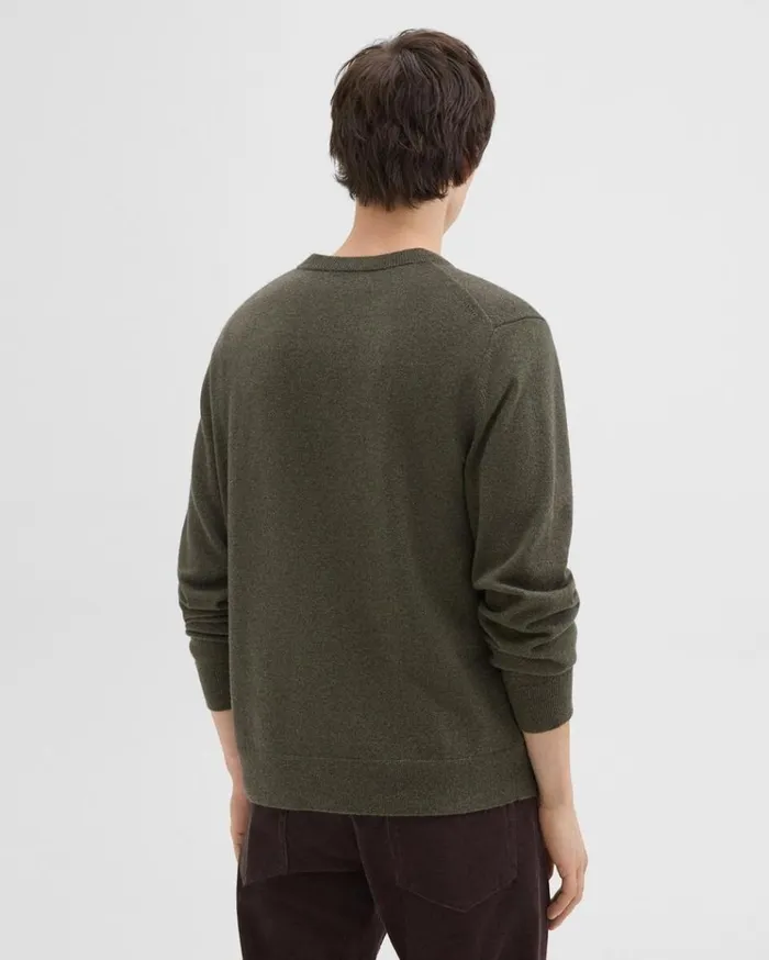 Theory Hilles Crewneck Sweater In Cashmere Hunter Green Melange Men Sweaters Cardigans Theory Hilles Crewneck Sweater In Cashmere Hunter Green Melange Men Sweaters Cardigans