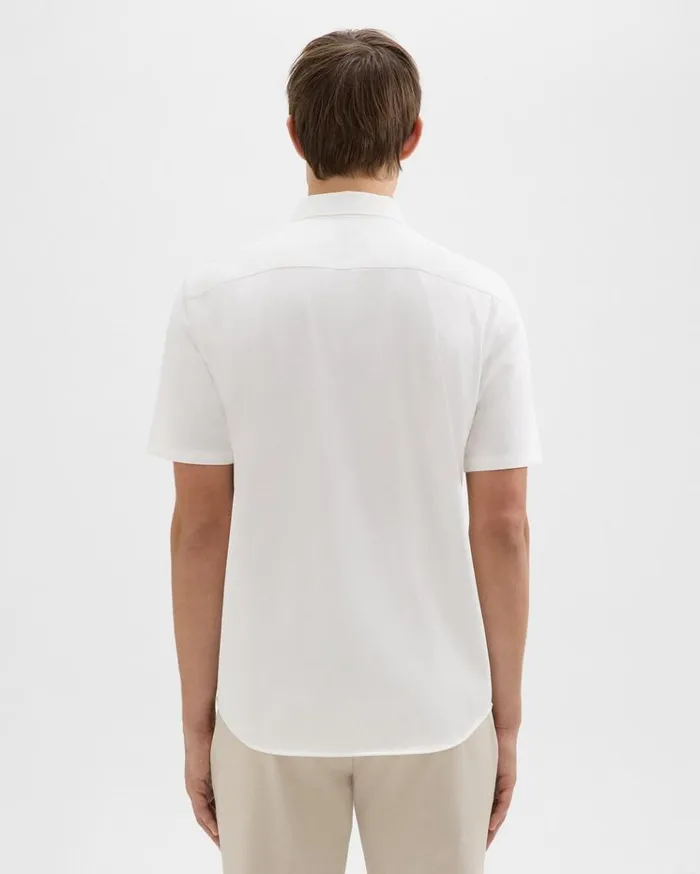 Theory Irving ShortSleeve Shirt In Structure Knit White Men Shirts Theory Irving ShortSleeve Shirt In Structure Knit White Men Shirts