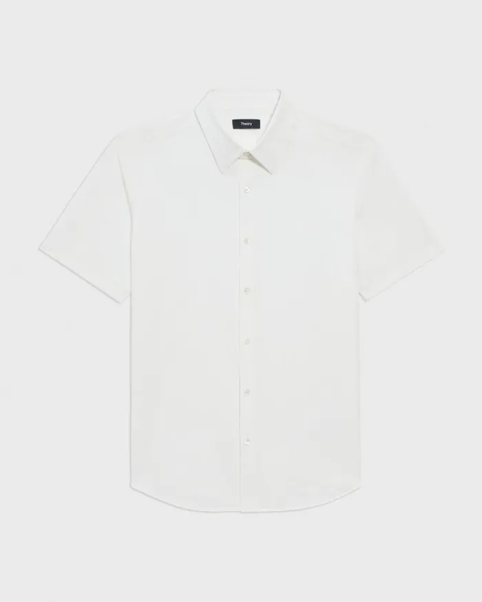 Theory Irving ShortSleeve Shirt In Structure Knit White Men Shirts Theory Irving ShortSleeve Shirt In Structure Knit White Men Shirts