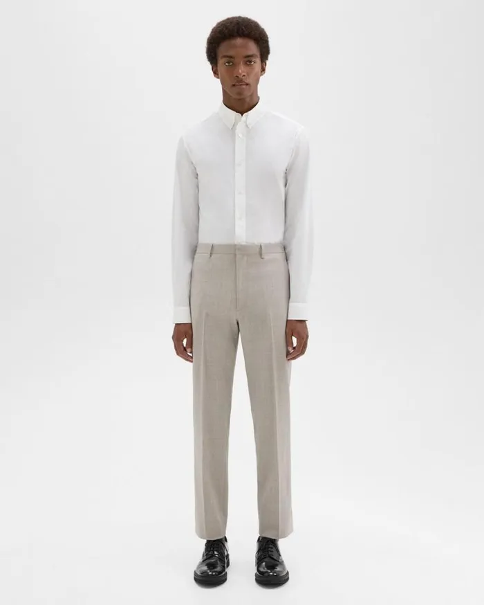 Theory Mayer Pant In Stretch Wool Sand Melange Men Suits