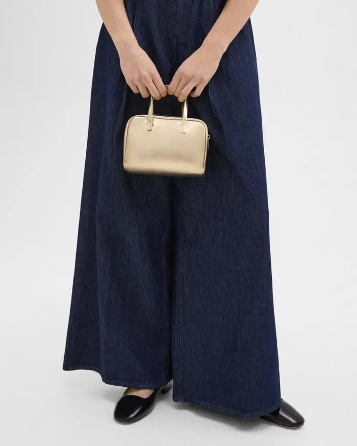 Theory Mini Pillow Bag In Metallic Leather Light Gold Women Bags Theory Mini Pillow Bag In Metallic Leather Light Gold Women Bags