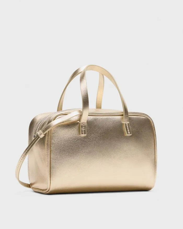 Theory Mini Pillow Bag In Metallic Leather Light Gold Women Bags Theory Mini Pillow Bag In Metallic Leather Light Gold Women Bags