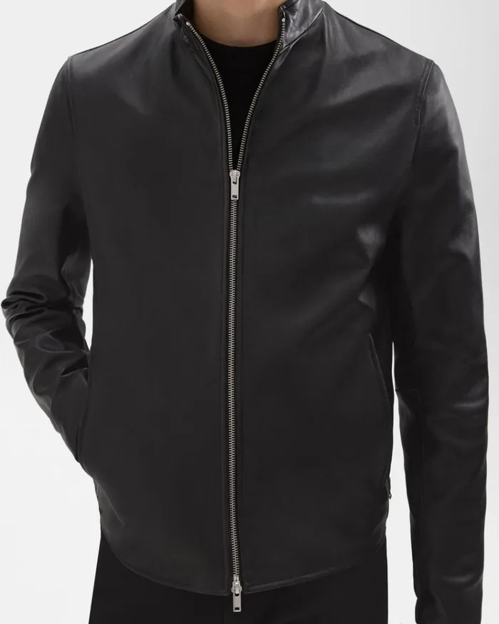 Theory Morvek Zip Jacket In Leather Black Men Blazers Jackets Theory Morvek Zip Jacket In Leather Black Men Blazers Jackets