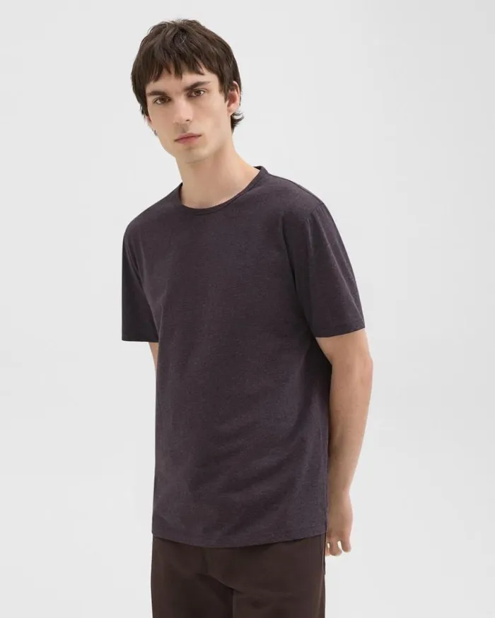 Theory Precise Tee In Pima Cotton Jersey Hickory Melange Men TShirts Polos Theory Precise Tee In Pima Cotton Jersey Hickory Melange Men TShirts Polos