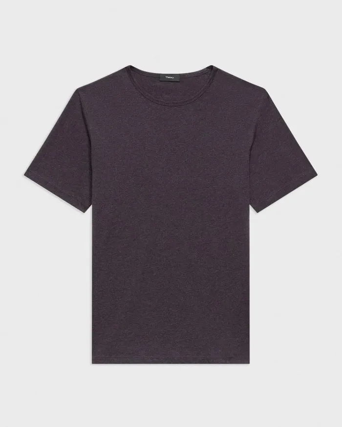Theory Precise Tee In Pima Cotton Jersey Hickory Melange Men TShirts Polos Theory Precise Tee In Pima Cotton Jersey Hickory Melange Men TShirts Polos