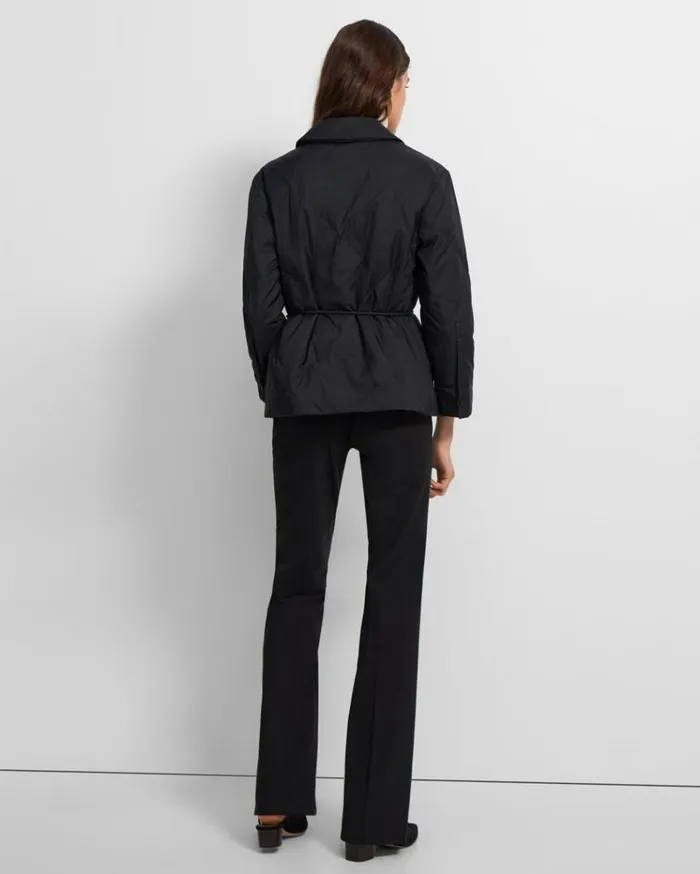 Theory Quilted Jacket In WaterResistant Nylon Black Women Outerwear Theory Quilted Jacket In WaterResistant Nylon Black Women Outerwear