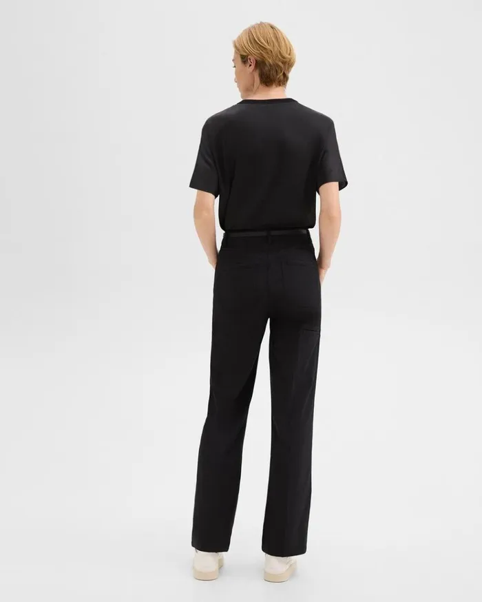 Theory Relaxed Pant In Gabardine Black Women Pants
