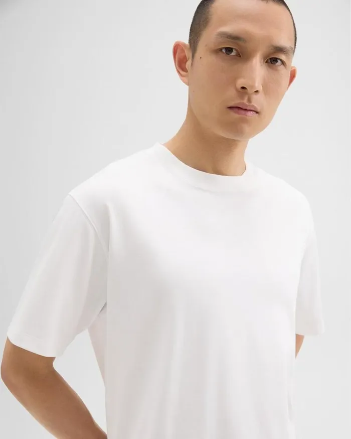 Theory Relaxed Tee In Cotton Jersey White Men TShirts Polos