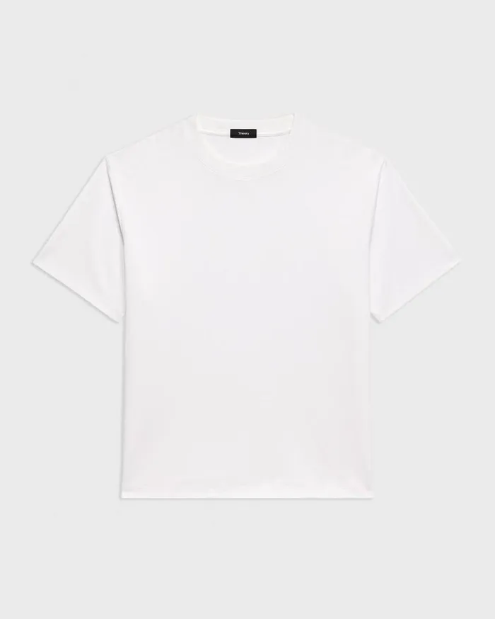 Theory Relaxed Tee In Cotton Jersey White Men TShirts Polos