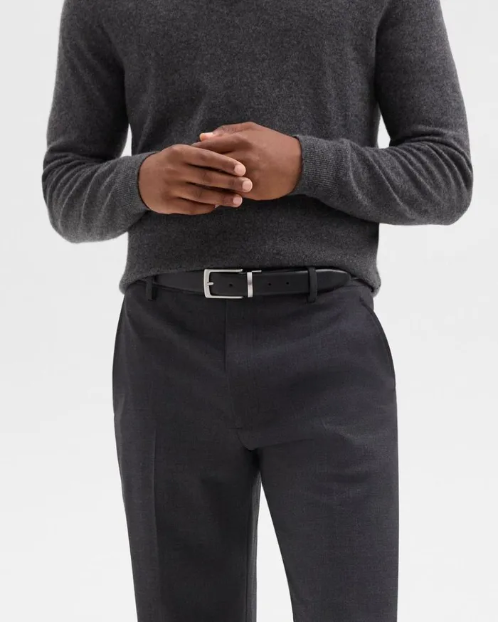 Theory Reversible Belt In Leather Black Men Belts Theory Reversible Belt In Leather Black Men Belts