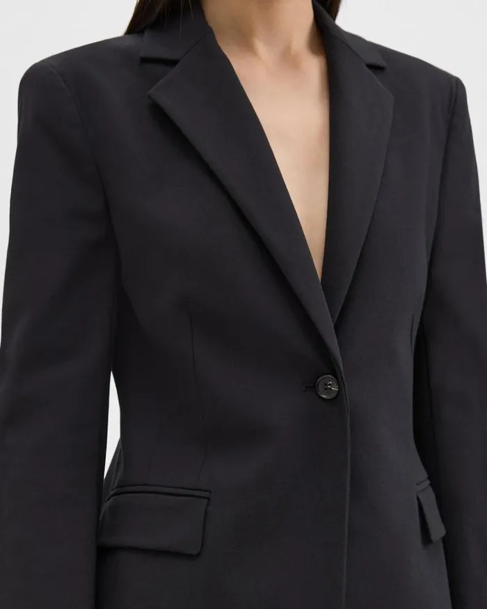 Theory Sculpted Blazer In Stretch CottonBlend Black Women Suits Theory Sculpted Blazer In Stretch CottonBlend Black Women Suits