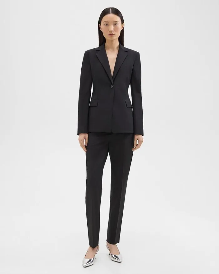 Theory Sculpted Blazer In Stretch CottonBlend Black Women Suits Theory Sculpted Blazer In Stretch CottonBlend Black Women Suits