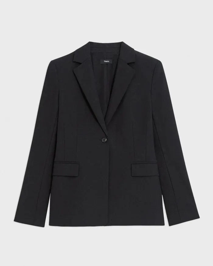 Theory Sculpted Blazer In Stretch CottonBlend Black Women Suits Theory Sculpted Blazer In Stretch CottonBlend Black Women Suits